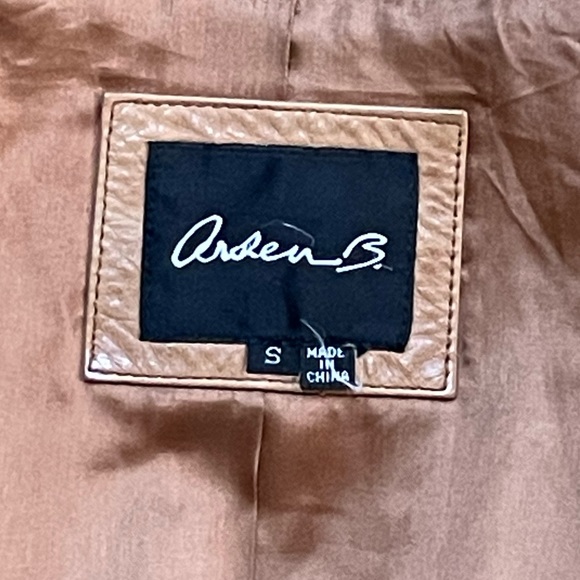 Vintage Soft Camel Tan Leather Collar Jacket size Small - Picture 7 of 11